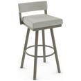 thumbnail image 1 of Amisco Travis 26 in. Swivel Counter Stool - Pale Grey Beige Polyester / Grey Metal, 1 of 9