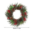 thumbnail image 2 of Elainilye Christmas Wreath with Pines and Red Berry 18in Rattan Ornament for Home Decor Xmas Tree Door Hanging Indoor Outdoor, 2 of 8