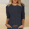thumbnail image 2 of Birdeem T-Shirts à Manches 3/4 pour Femmes T-Shirt Imprimé Mode Blouse à Manches 3/4 Col Rond Hauts Décontractés T-Shirts à Manches 3/4 pour Femmes, 2 of 5