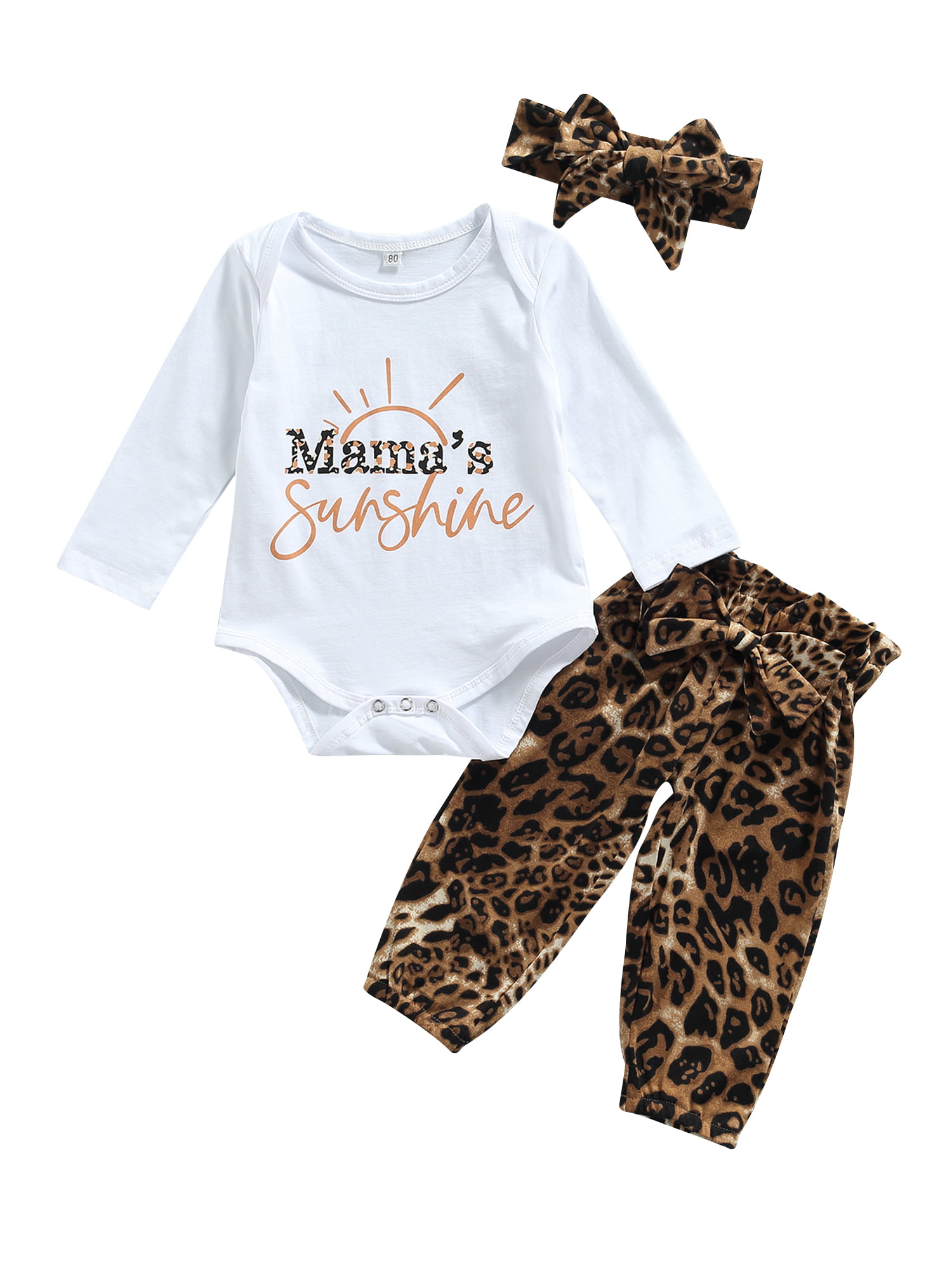 squarex 3pcs Sunny Baby Boy Girl Clothes Set Hoodie Tops+Pants+Headband Outfits