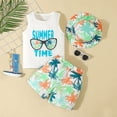 thumbnail image 2 of Gubotare Toddler Outfits for Boys 2Pcs Baby Boys Summer Clothing Sets Cute Letters Print Sleeveless Tank Tops T-Shirt+Palm Shorts Outfits 7T 8T (Orange,7-8 Years), 2 of 9