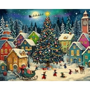 Springbok Festive Christmas Village -500 Piece Jigsaw Puzzle - Made in the USA - Unique Cut Pieces