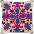 thumbnail image 2 of Khavi KHV-003 22"H x 22"W Square Pillow Cover in Blue/Denim/Pink/Purple/Beige, 2 of 3
