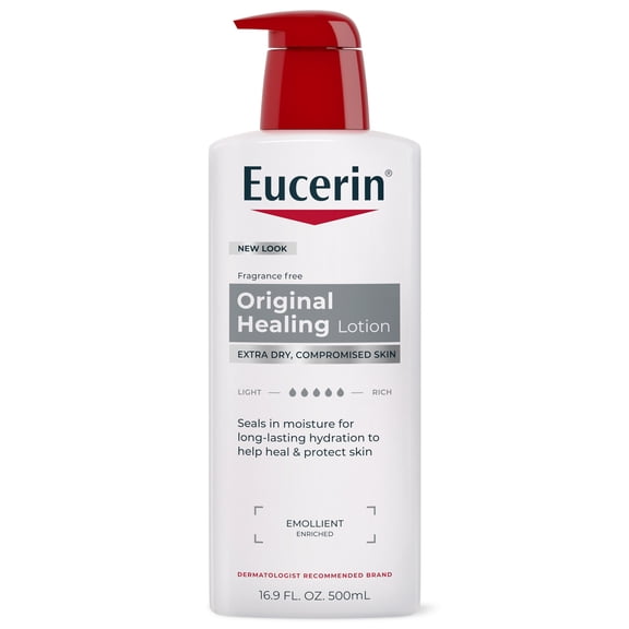 Eucerin Original Healing Body Lotion, for Sensitive Skin, Fragrance Free, 16.9 fl oz Bottle
