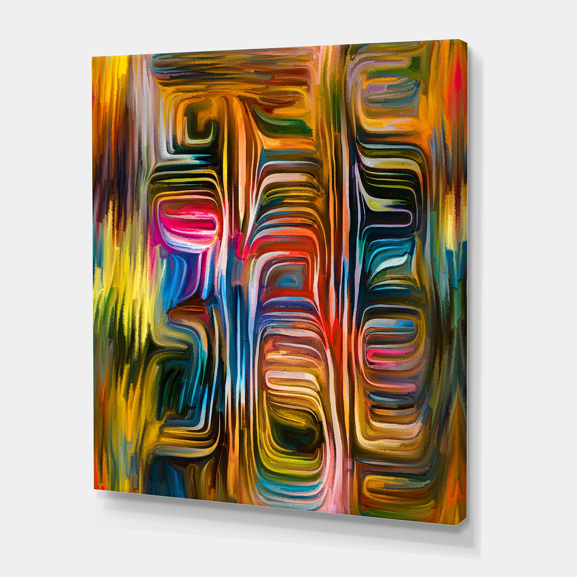 Colour Spiral Fusion II 24 in x 32 in Painting Canvas Art Print, by Designart