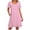 Pinks, variant on Womens Comfy Pajamas Women’s Square Collar Sleep Dress Short Sleeve Button Nightgown with Pocket Loose Ruffle Hem Casual Home Midi Night Dress Pinks L