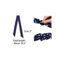 thumbnail image 3 of INSPIRE CHIC 2Pcs 50s Skinny Silky Scarf Polka Dots Waistband Narrow Neck Scarf Long Red&Short Navy Blue, 3 of 6