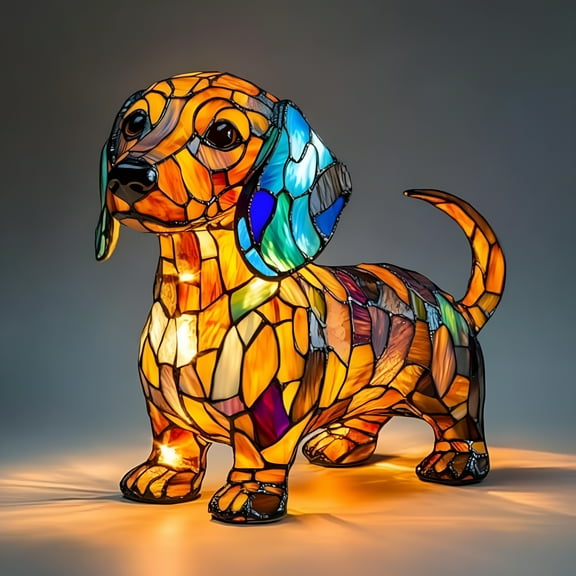 ACDANC Dachshund Night Light,Dog Series Art Night Light,5.1" Small Cute Pet Dog Theme LED Table Lamp for Pet Lovers,Kids