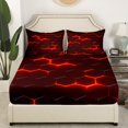 thumbnail image 2 of Erosebridal Gradient Geometric Fitted Sheet Full, Red Fitted Sheet Set Full, Abstract Striped Room Decor 3pcs（No Top Sheet）, 2 of 6