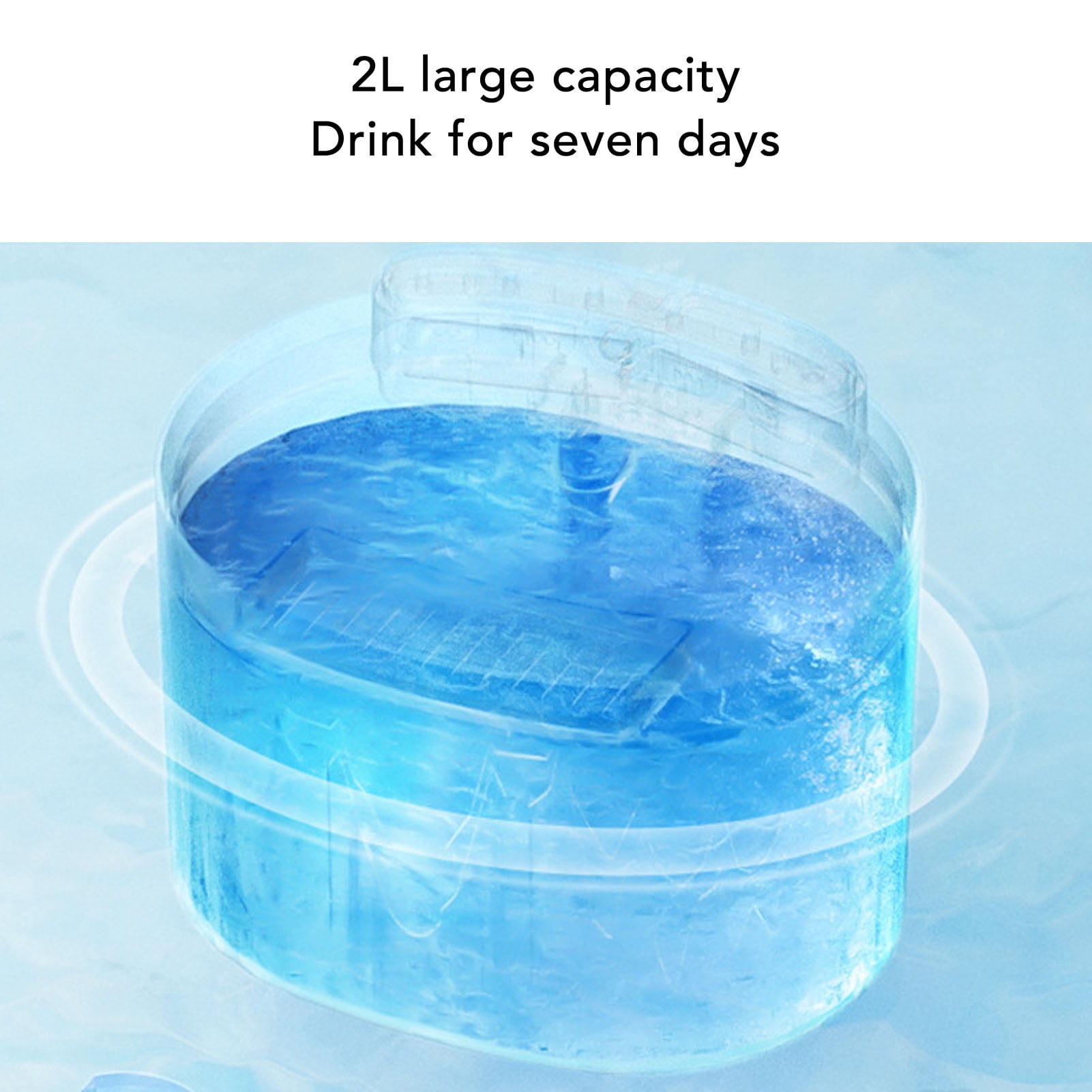 LAZIOEGR 2L Wireless Pet Fountain Quiet Self Circulating Filtration Rechargeable Cat Water Dispenser for Indoor Cats and Dogs (9.84 inches / 25 cm)