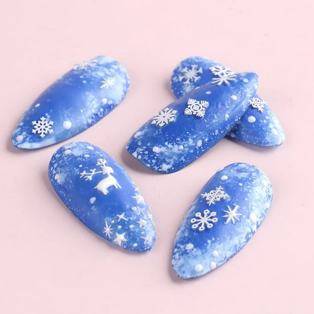 Christmas Nail Art Glitter Decorations Snowflake Sequins 3D Christmas Nail  Decals DIY Nail Accessories Christmas Nail Art Supplies Manicure Decoration