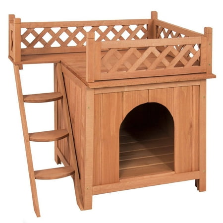 Wood Dog Houses with Stairs for Medium Dogs, 27.4