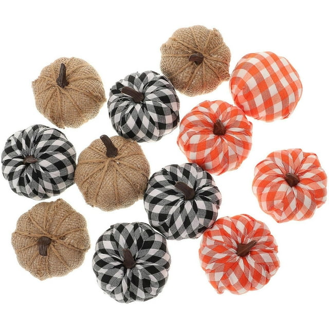 Lifelike Thanksgiving Assorted Fake Pumpkins for Decor with Foams and Hemp Rope Materials