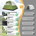 thumbnail image 5 of HOTEEL 4 Person Instant Tents for Camping, Cabin Tent with Rain fly,Waterproof Windproof Camping Tent,Portable Instant Tents with Carry Bag for Family Outdoor Camping & Hiking,Green, 5 of 11