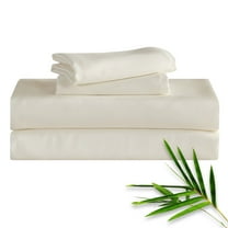 Hitime 4PC Bamboo King Sheet Set, Deep Pocket Fit 16", Breathable Super Soft Luxury Hotel Style Home Decor King Size Sheet Set, Gift for Women, Men - 2 Pillowcases, 1 Flat Sheet, 1 Fitted Sheet