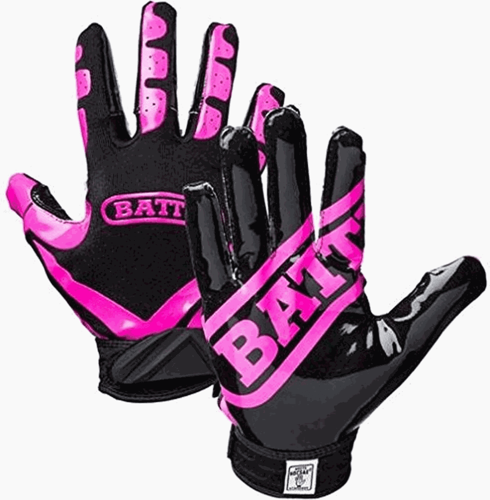 Battle Sports Ultra Stick Receivers Gloves Neon Pink Black Youth MD by Battle Sports Science