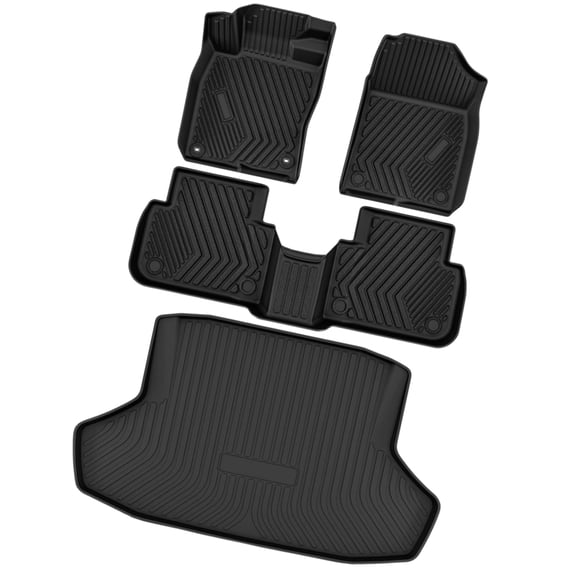 Auto Drive Floor Mats Trunk Cargo Liners 4Pcs for 2022 2023 2024 2025 Honda Civic Sedan TPE All-Weather