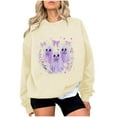 thumbnail image 2 of GaThRRgYP Womens Tops Trendy,Fashion Women's Printed Casual Long Sleeve Ladies Loose Hoodless Sweatshirts Blouse Beige XXL, 2 of 4