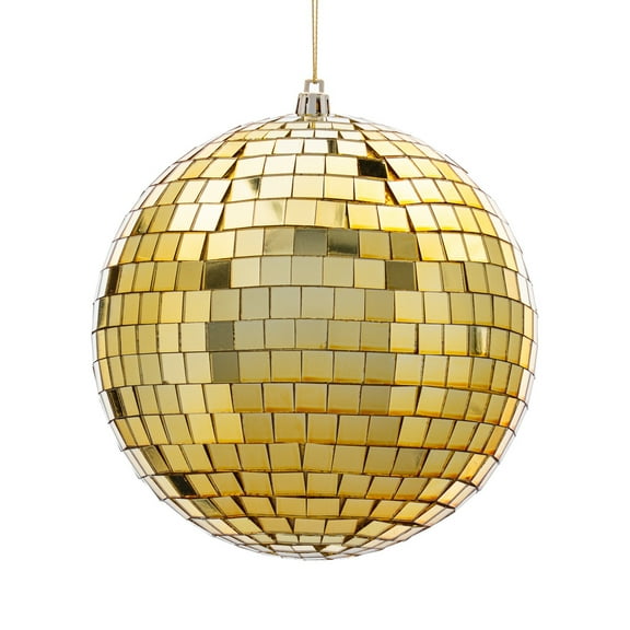 6" Gold Mirror Ball Ornament 4/Bag