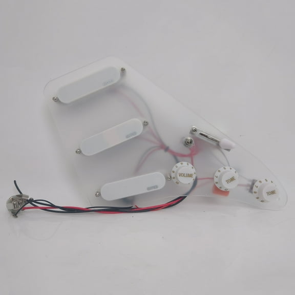 Transparent SSS Prewired Loaded Pickguard, with 3 Active Single Coils Pickups