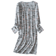 thumbnail image 4 of Zando Womens Long Sleeve Nightgown Cotton Nightgowns Plus Size House Dresses Soft Ladies Night Gown Cartoon Sleep Shirt Grey Cups S, 4 of 9