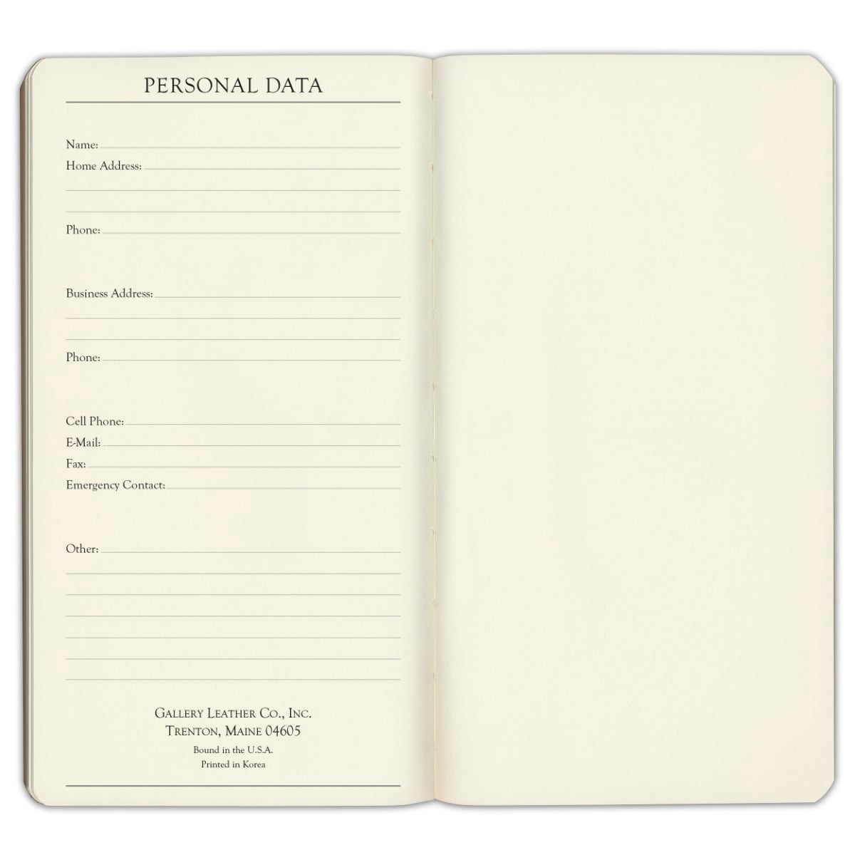 Gallery Leather Pocket Notes  Journal - Acadia Black - 6"x3.25"
