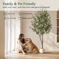 thumbnail image 5 of ROMSWI 7FT Artificial Tree Tall with Pot, Olive Faux Plant with Lifelike Fruits and Natural Wood Trunk for Indoor Home House Office Decor, 5 of 10