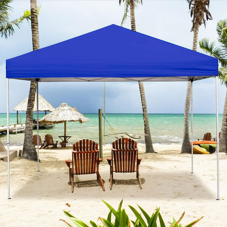 GVDV 10x10 Canopy Tent Lightweight Easy Pop up Weather resistant for Beach Outdoor Shade Blue Walmart