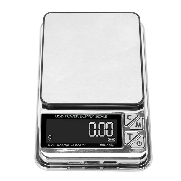 Balance de cuisine numérique 15 kg avec écran LCD + acier inoxydable +  verre trempé - Précision jusqu'à 1 g - g/kg/lb:oz/ml/fl'oz - USB ou piles :  : Cuisine et Maison