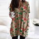 thumbnail image 2 of Blusa holgada de manga larga con bolsillo y estampado navideño para mujer con cuello redondo y empalme Pompotops gfhjh8610, 2 of 5