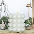 thumbnail image 2 of Creative Co-Op Unscented Hobnail Pillar Candle, Dove Grey, 2 of 3