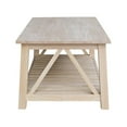 thumbnail image 6 of Surrey Solid Wood Coffee Table with Shelf - Unfinished, 6 of 8