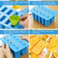 thumbnail image 5 of Moldes de silicona para helado, juego de 10 moldes reutilizables para paletas, 12 palitos de madera, 1 embudo, 100% silicona de calidad alimentaria, sin BPA, 5 of 5