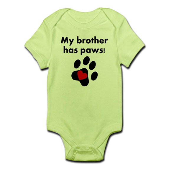 CafePress - My Brother Has Paws Body Suit - Baby Light Bodysuit