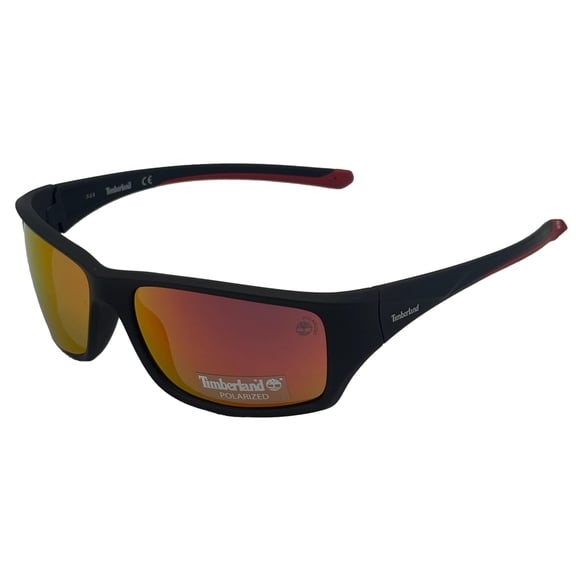 Timberland Mens Sunglass Matte Black Rectangle, Polarized Lens Plastic TB7152 2D