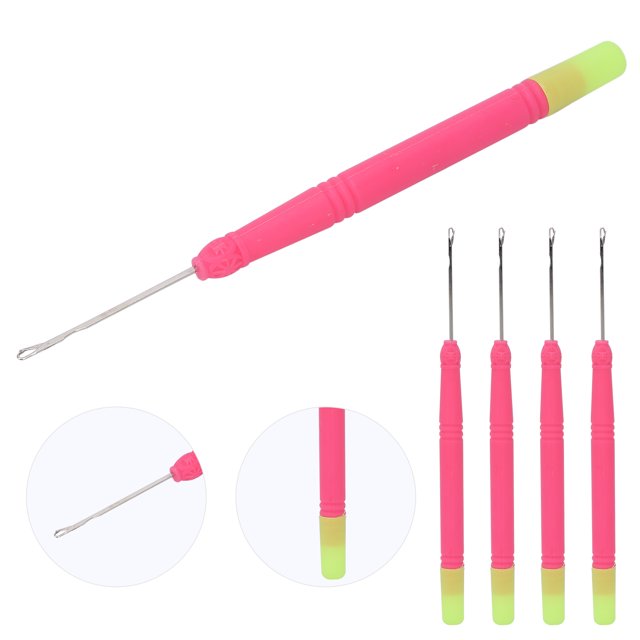 5pcs Plastic Hair Extension Crochet Hook, Latch Hook Crochet Set5pcs Salon Pulling Hook Needle Threader Crochet Tools, Hair Extension Crochet Hook Crochet Hair Tools