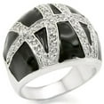 thumbnail image 1 of Bague en Laiton Rhodié avec CZ de Qualité AAA en Clair pour Femmes Style Pierre Claire 0W355 Taille 9, 1 of 5