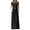 Black, variant on Casual Long Dress for Women Solid Color Short Sleeve Maxi Dress with Pocket