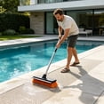 thumbnail image 4 of Brosse de Plancher pour Piscine avec Lame Raclette, Brosse de Plancher à Poils Rigides avec Raclette en Caoutchouc, Perche Amovible en Acier Inoxydable, 4 of 6