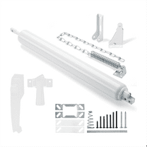 Screen and Storm Door Closer Kit, for Heavy Doors Push Button Latch Set White