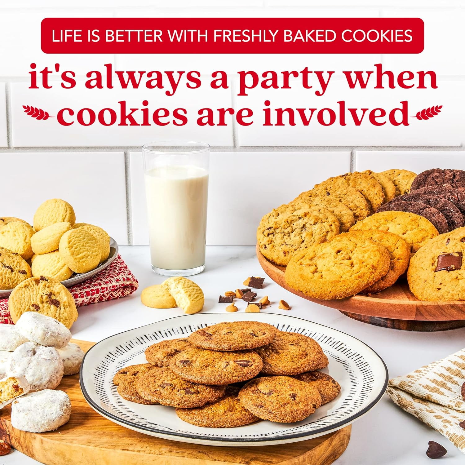 David's Cookies 2lbs Assorted Flavors Fresh Baked Cookies Gift Tin - Delectable Handmade and Gourmet Cookies - All Natural and No Added Preservatives Cookie Gift Basket - Great Gift For All Occasions