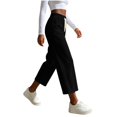 thumbnail image 4 of SBYOJLPB Women Elastic Waist Pants Casual Drawstring Comfortable High Waist Solid Color Trousers, 4 of 6