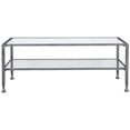 thumbnail image 3 of SEI Furniture Jaymes Glass Top Metal Coffee Table in Silver, 3 of 9