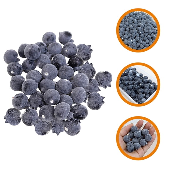Moluckfu Lifelike Artificial Blueberries for Decor Foam Material Vivid仿真Blue Color 100pcs