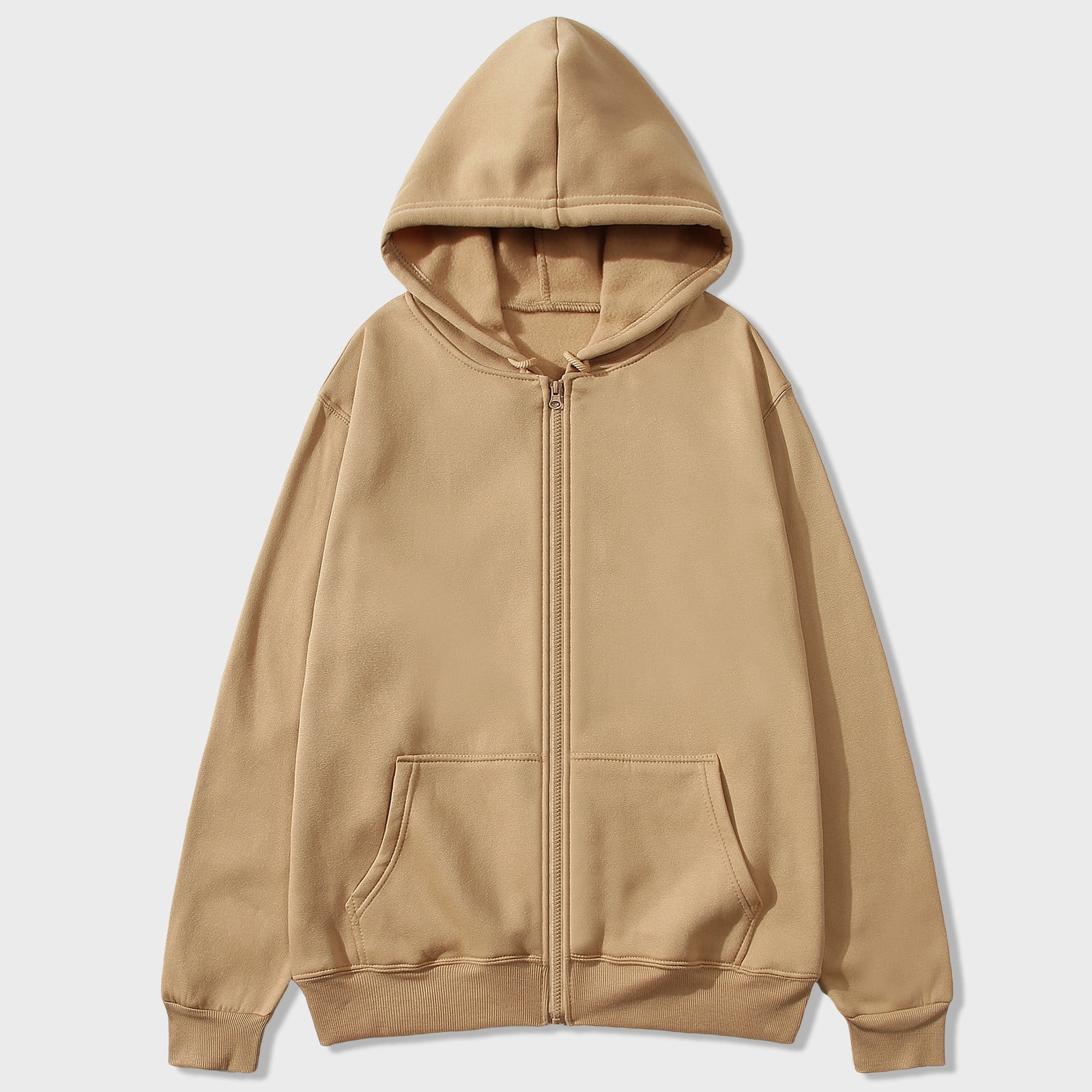 ZCFZJW Mens Zip Up Hoodies Lightweight Solid Color Loose