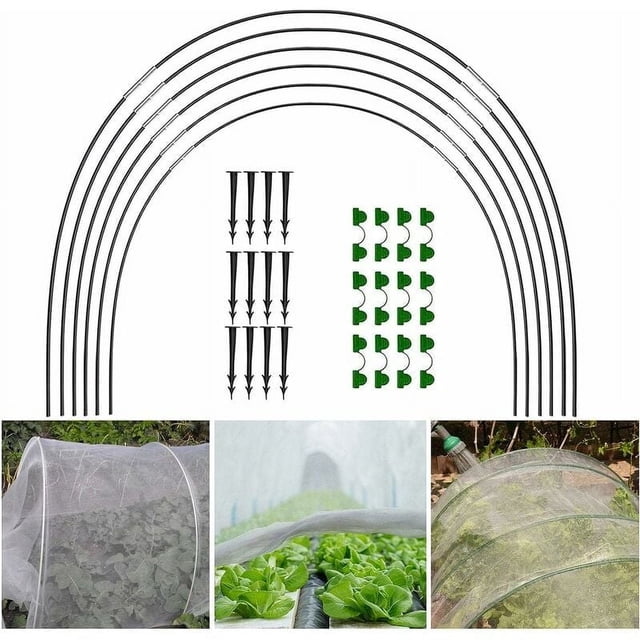 Diy Fiberglass Garden Hoops, Rust-free Frame For Indoor Outdoor Gardening, Customizable Plant Protection Against Frost Birds And Direct Sunlight, Double-layer Structure Garden