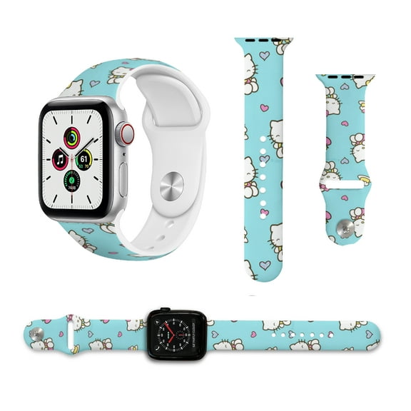 Hello kitty Silicone strap compatible with Apple Watch strap for men and women, soft wristband waterproof replacement sport strap for iWatch strap series 38mm/40mm