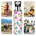 thumbnail image 7 of Yayeee 33oz Insulated Water Bottle Double Wall Stainless Steel with Flip Straw Lid, Beige Retro Pattern, 7 of 7