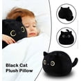 thumbnail image 4 of black cat plush stuffed animal toy pillow, fat black cat plush animal cat plush toy,., 4 of 4