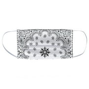 Paisley White 1-Ply Reusable Face Mask Covering, Unisex